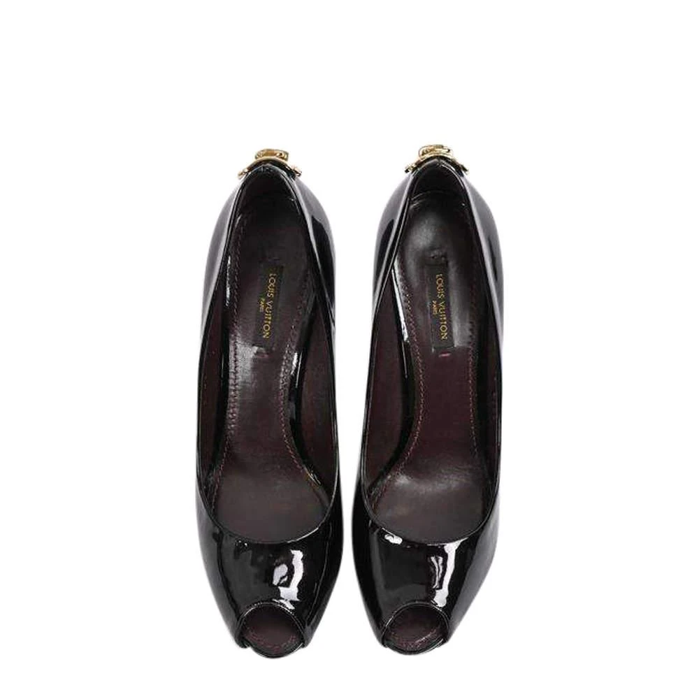 商品[二手商品] Louis Vuitton|Louis Vuitton Black Patent Leather Oh Really! Peep Toe Platform Pumps Size 38,价格¥4358,第2张图片详细描述