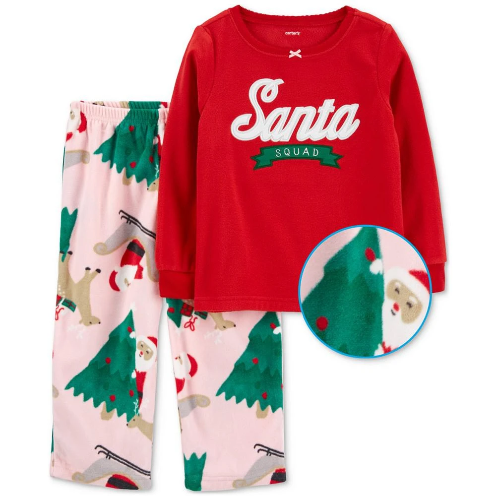 商品Carter's|Baby Girls Santa Squad Fleece Pajamas, 2 Piece Set,价格¥88,第2张图片详细描述