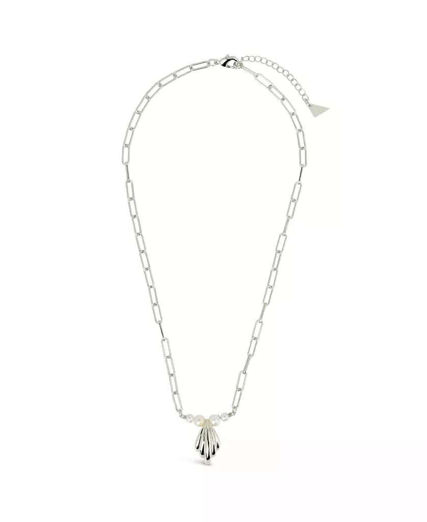 商品Sterling Forever|Silver-Tone or Gold-Tone Cultured Shell Pearls With Shell Pendant Chérie Necklace,价格¥294,第2张图片详细描述