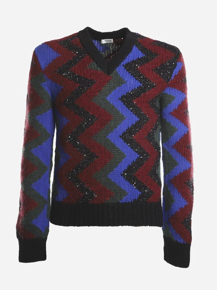 商品Yves Saint Laurent|Sweater With Jacquard Workmanship And Zig Zag Pattern,价格¥8052,第1张图片