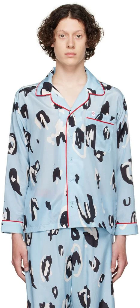 商品Charles Jeffrey Loverboy|Blue Silk Pyjama Shirt,价格¥1652,第1张图片