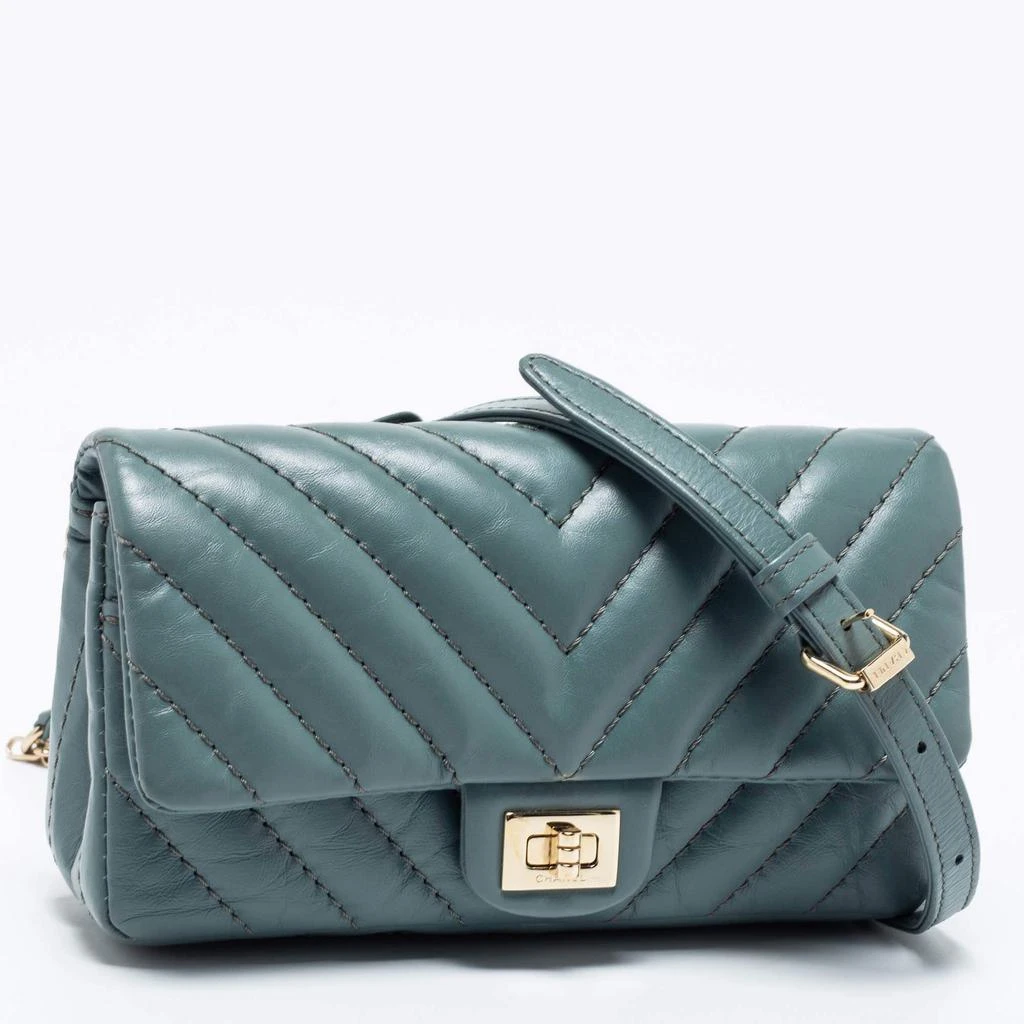 商品[二手商品] Chanel|Chanel Blue Leather  Reissue 2.55 Belt Bag,价格¥17368,第3张图片详细描述