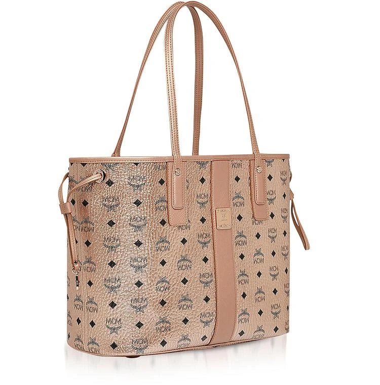 商品MCM|MCM Champagne Gold Visetos Medium Reversible Liz Shopper,价格¥6293,第2张图片详细描述