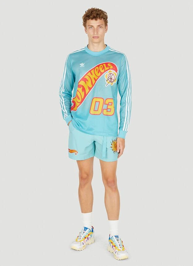 商品Adidas|Graphic Mesh Long Sleeve Top in Blue,价格¥337,第2张图片详细描述