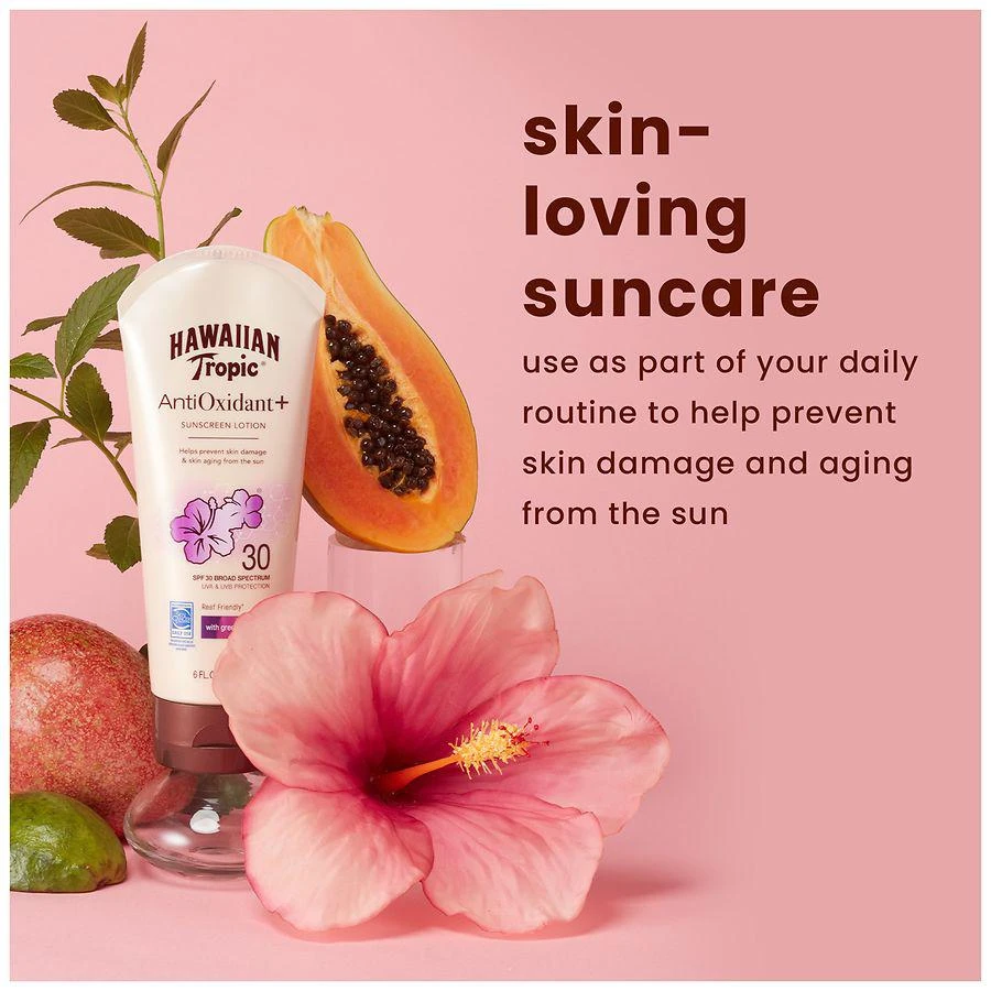 商品Hawaiian Tropic|Skin Defense Sunscreen Lotion SPF 30 With Green tea extract,价格¥116,第5张图片详细描述