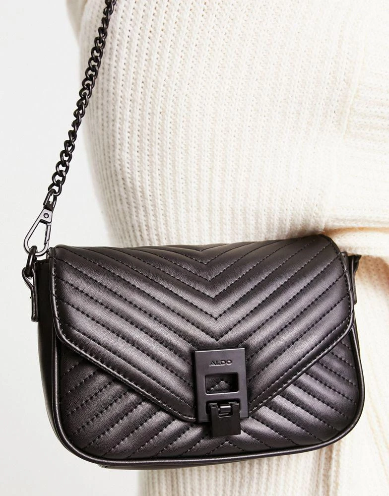 商品ALDO|ALDO Unila cross body bag in black quilting,价格¥537,第3张图片详细描述