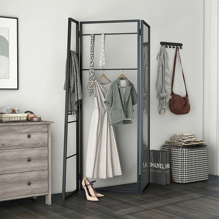 商品Sparrow & Wren|Birdsall Black Coat Rack Stand with Mirror,价格¥5034,第4张图片详细描述