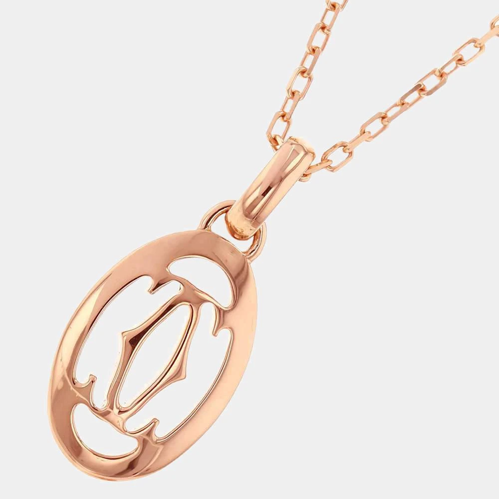 商品[二手商品] Cartier|Cartier 18K Rose Gold Diamond 0.10 Double C De Cartier Necklace ,价格¥23857,第3张图片详细描述