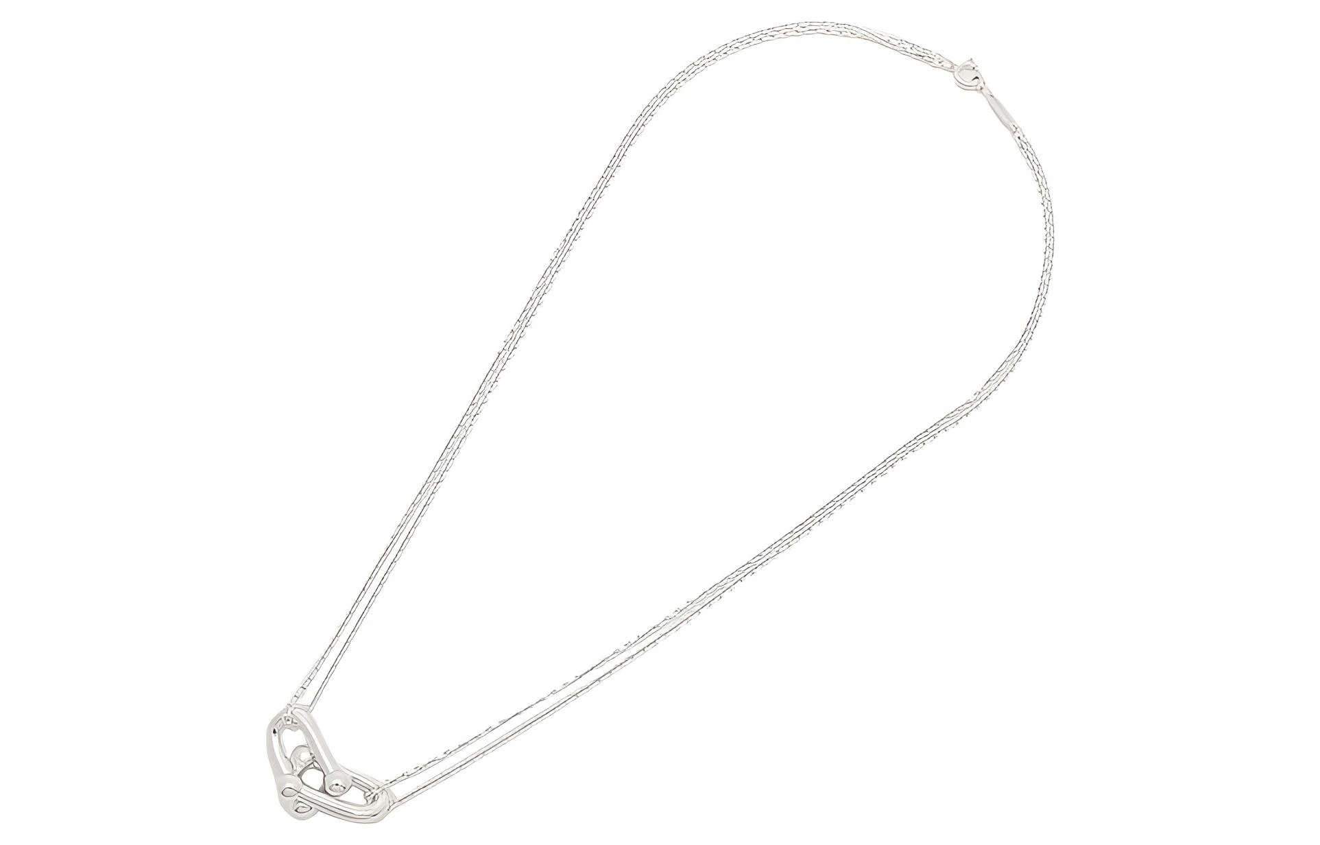 商品[国内直发] Tiffany & Co.|蒂芙尼 HardWear 系列 双链环 925银 项链 女款 银色,价格¥7103,第5张图片详细描述