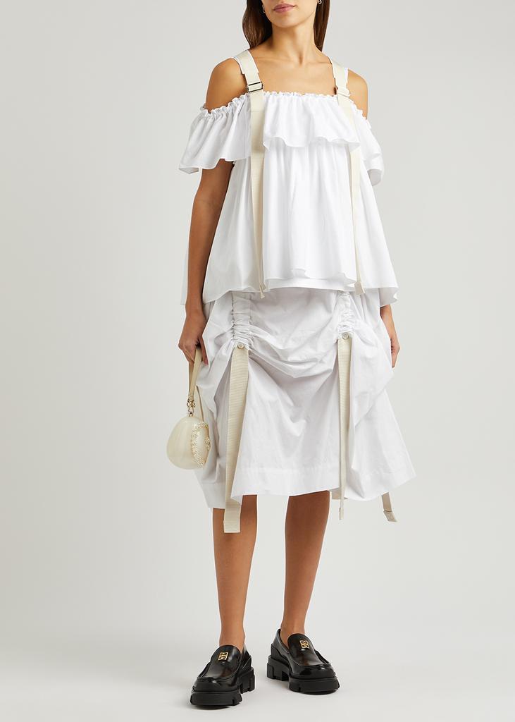 商品Simone Rocha|Ruched cotton-poplin skirt,价格¥7036,第6张图片详细描述