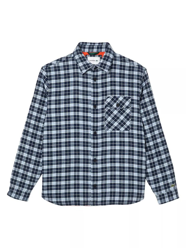 商品Lacoste|Embroidered Logo Plaid Overshirt,价格¥825,第1张图片