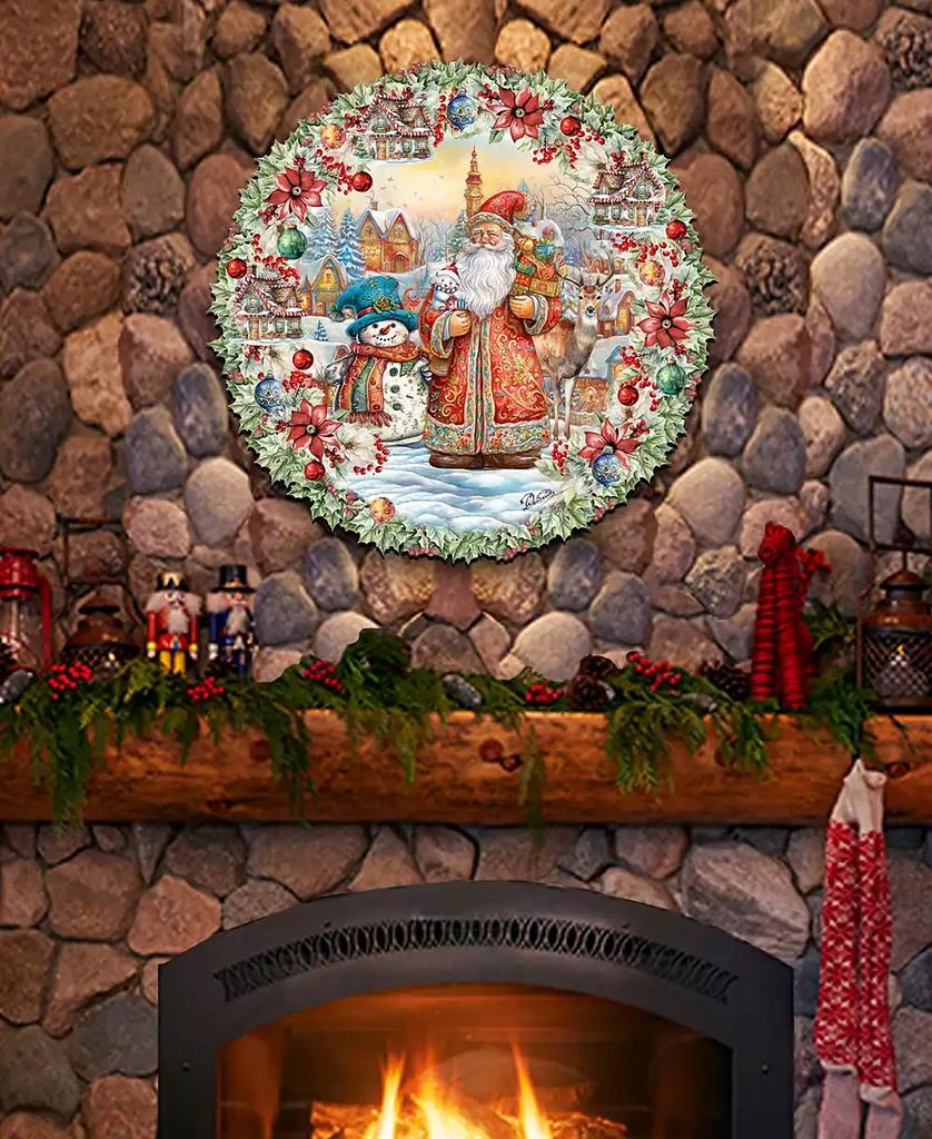 Merry Christmas Wreath Christmas Wooden Wall Decor Door Decor G. DeBrekht 商品