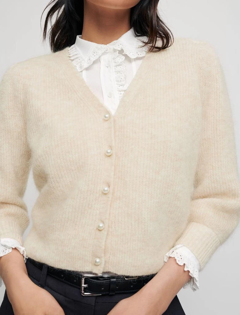 商品Maje|Mohair cardigan with pearl buttons,价格¥1298,第1张图片