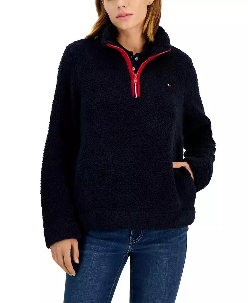 商品Tommy Hilfiger|Women's Sherpa 1/4-Zip Pullover Jacket,价格¥270,第1张图片