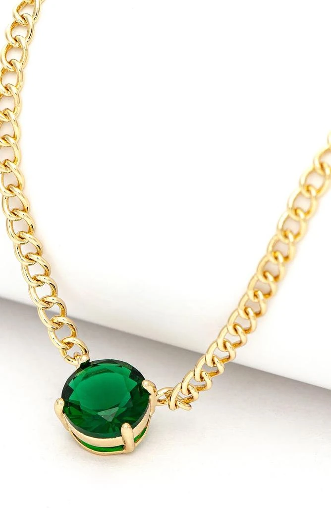 商品Rivka Friedman|18K Gold Plated Green CZ Pendant Necklace,价格¥451,第2张图片详细描述