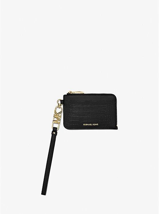 商品Michael Kors|Small Crocodile Embossed Leather Zip Card Case,价格¥388,第1张图片