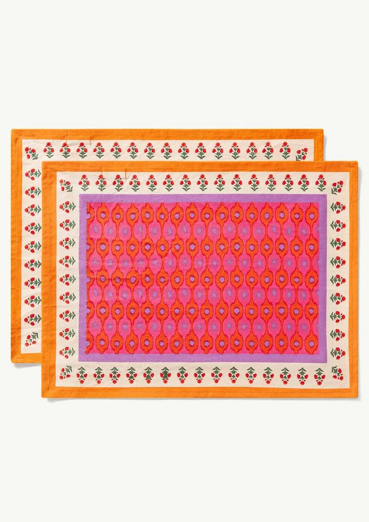 商品Rhode|Placemat Set of 2 | Ikat Floral,价格¥282,第1张图片