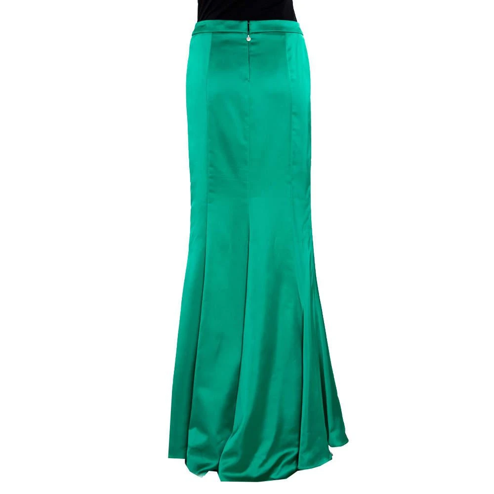 商品[二手商品] Just Cavalli|Just Cavalli Green Stretch Satin Flared Maxi Skirt S,价格¥811,第3张图片详细描述