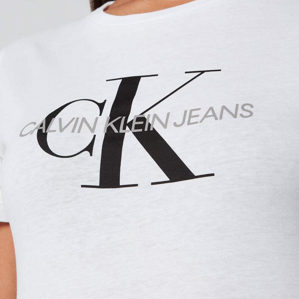 Calvin Klein Jeans Women's Monogram Logo Regular Fit T-Shirt - Bright White商品第4张图片规格展示