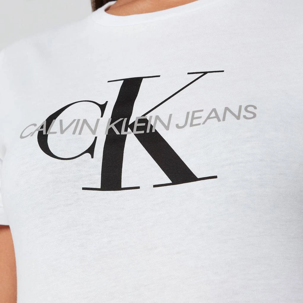 商品Calvin Klein|Calvin Klein Jeans Women's Monogram Logo Regular Fit T-Shirt - Bright White,价格¥173,第4张图片详细描述