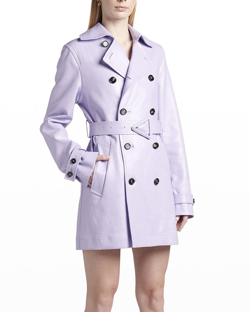 商品Bottega Veneta|Shiny Leather Belted Trench Coat,价格¥68539,第1张图片