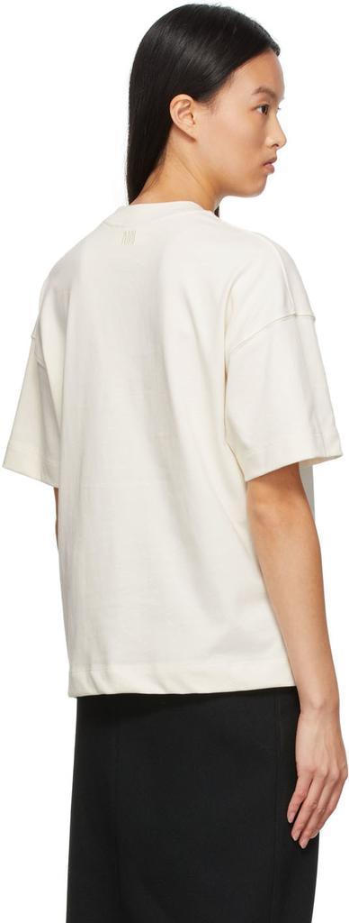 商品AMI|米色短袖有机棉针织 T 恤 Ami de Cœur,价格¥1390,第5张图片详细描述