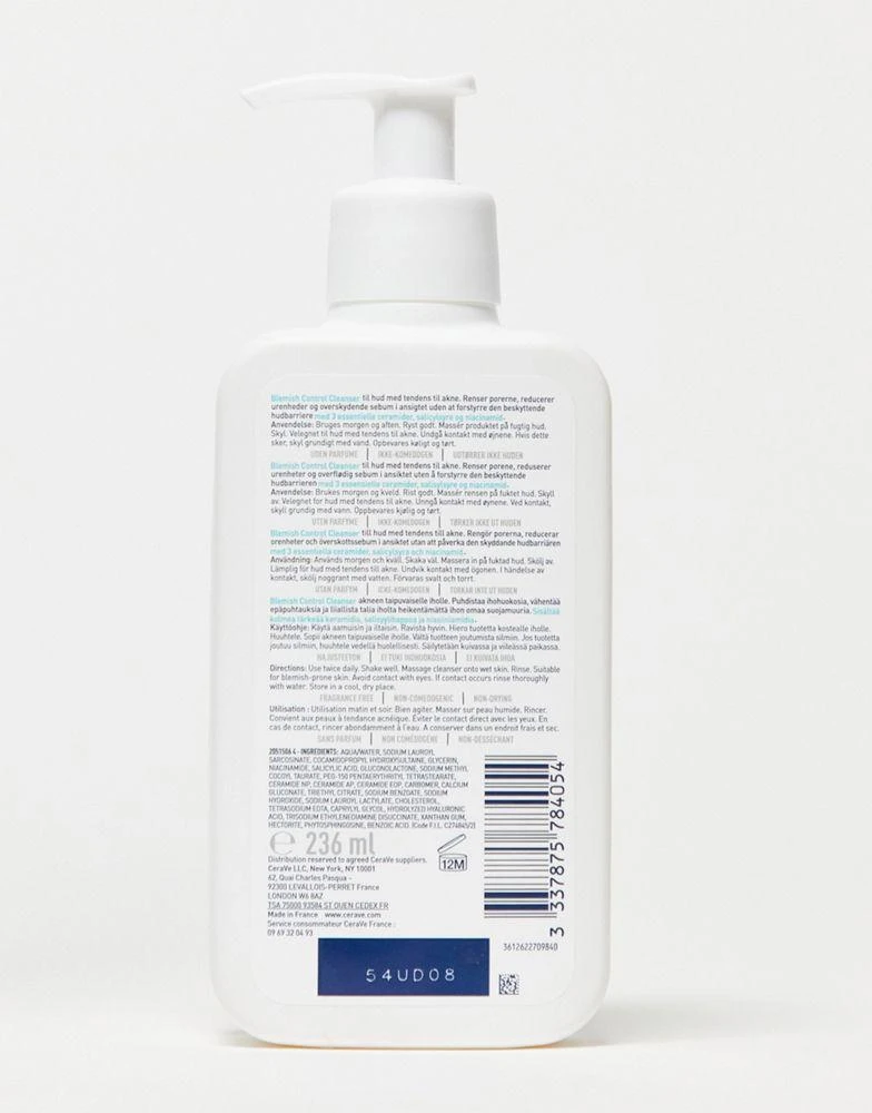 商品CeraVe|CeraVe Blemish Control Cleanser for Blemish-Prone Skin 236ml,价格¥123,第2张图片详细描述