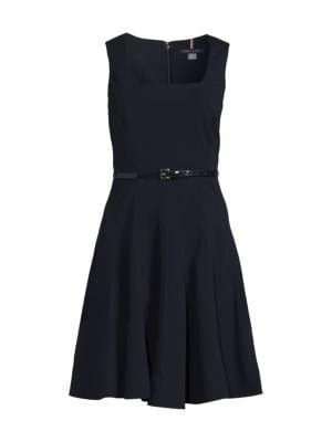 商品Tommy Hilfiger|Solid Fit & Flare Dress,价格¥338,第3张图片详细描述