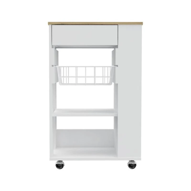 商品FM Furniture|Shelton Kitchen Cart, Two Open Shelves, One Drawer, Four Caster,价格¥1132,第2张图片详细描述