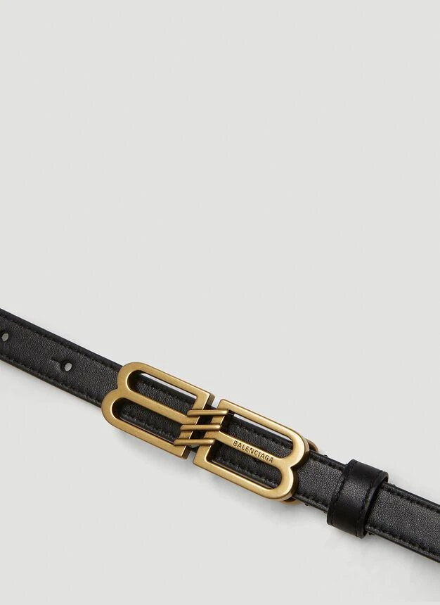 商品Balenciaga|Signature Logo Plaque Belt in Black,价格¥2369,第2张图片详细描述