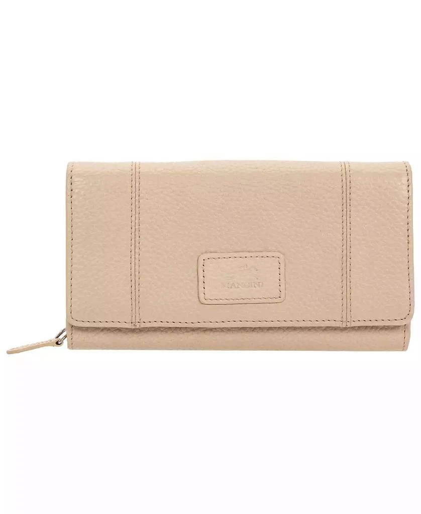 商品Mancini Leather Goods|Women's Pebbled Collection RFID Secure Mini Clutch Wallet,价格¥395,第1张图片