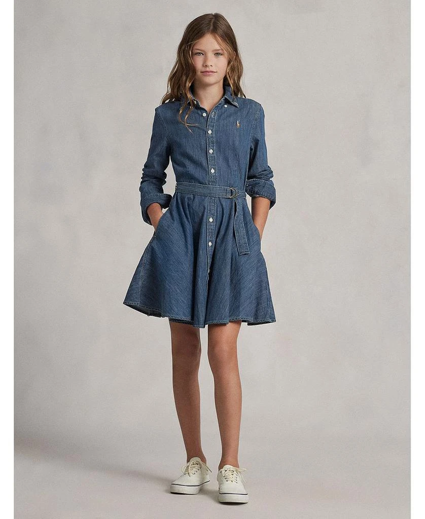 Girls' Denim Shirt Dress with Belt - Little Kid, Big Kid 商品