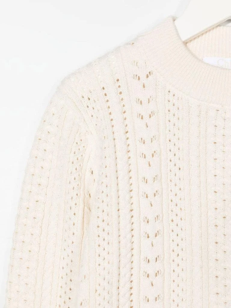 商品Chloé|Chloé Kids Ivory High Neck Sweater,价格¥1526,第3张图片详细描述