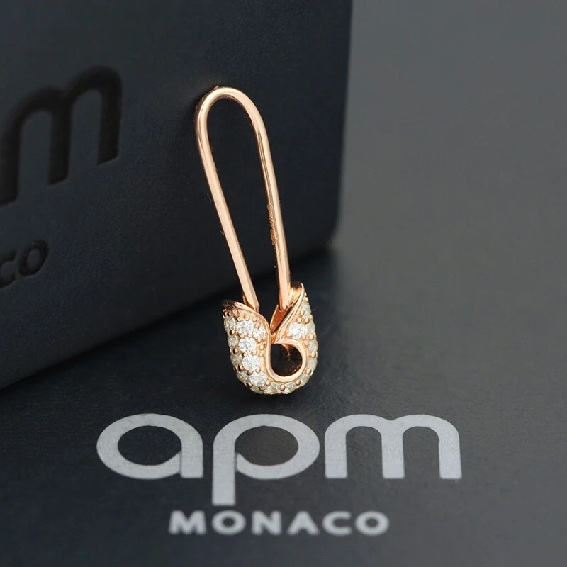 商品[国内直发] apm Monaco|APM Monaco个性简约别针耳环耳钉女玫瑰金色RE10942OX,价格¥411,第1张图片