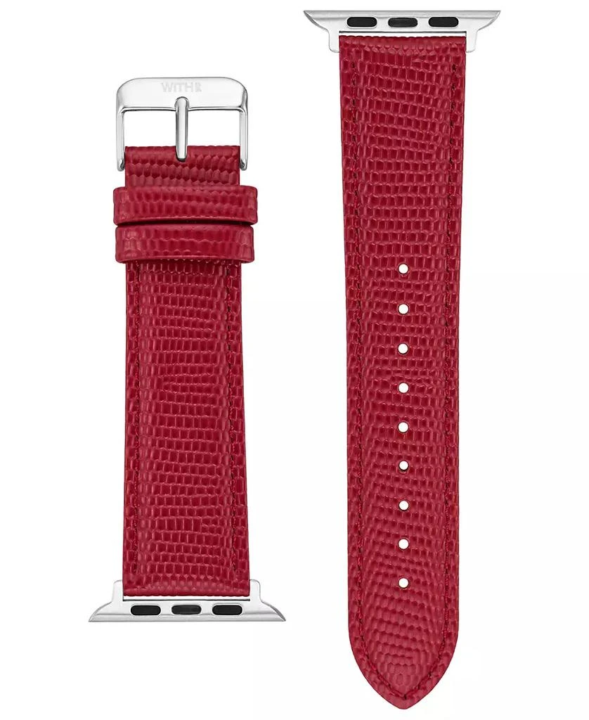 商品WITHit|Red Genuine Lizard Grain Leather Band designed for Apple Watch® 42mm (Series 1-3 only) & 44/45/46/49mm (Ultra & Ultra 2),价格¥180,第3张图片详细描述