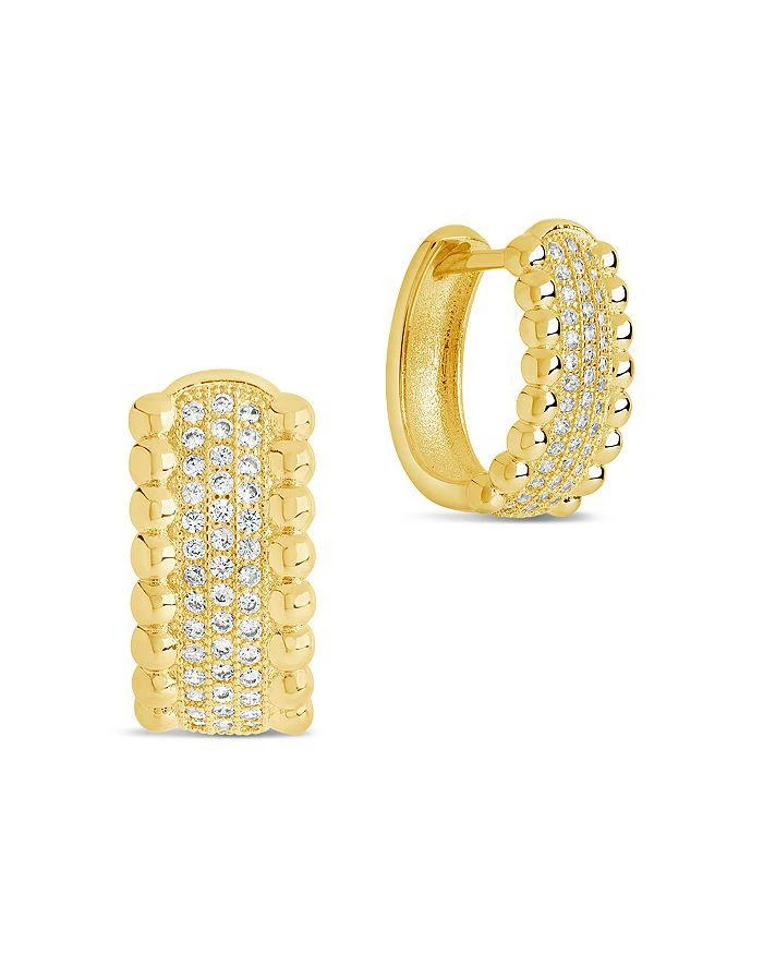 商品Sterling Forever|Ellerie Pavé Hoop Earrings in 14K Gold Plated,价格¥276,第1张图片详细描述