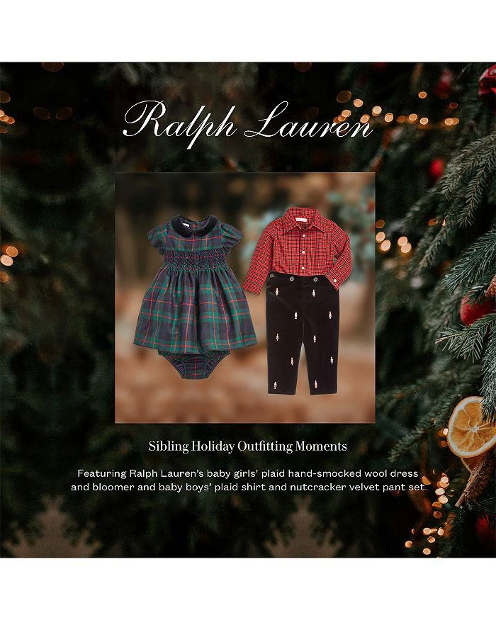 商品Ralph Lauren|Boys' Plaid Shirt & Nutcracker Embroidered Velvet Pants Set - Baby,价格¥569,第4张图片详细描述