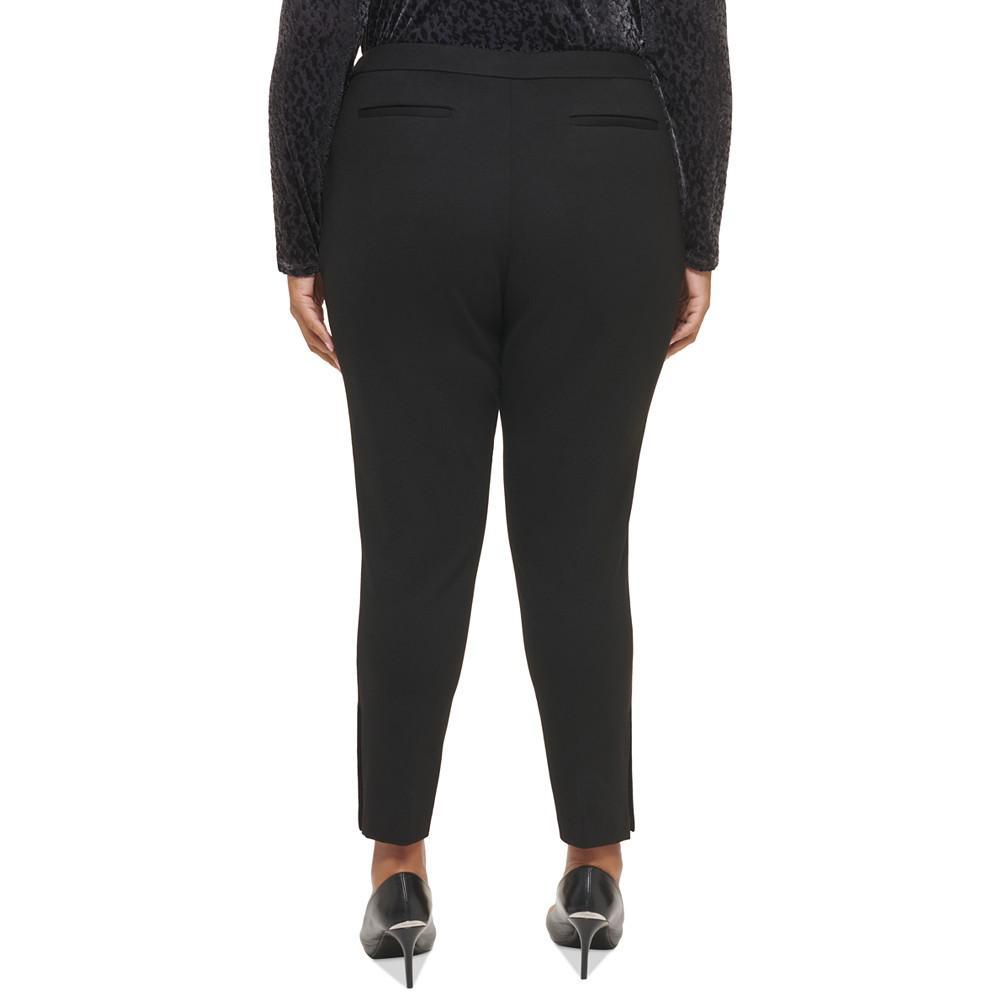 商品Calvin Klein|Plus Size Ponte Pleated Slim-Leg Pants,价格¥819,第4张图片详细描述