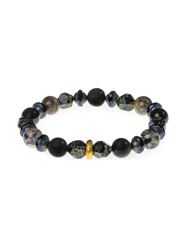 商品Jean Claude|Dell Arte 24K Yellow Gold, Sterling Silver & Multi-Stone Stretch Bracelet,价格¥435,第1张图片