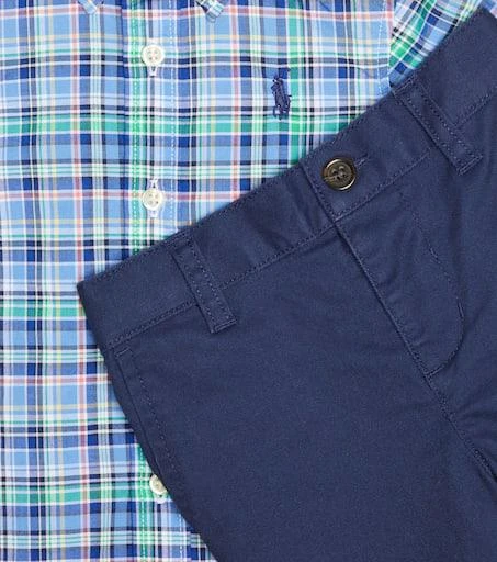 商品Ralph Lauren|婴幼儿 — 棉质衬衫与裤装套装,价格¥763,第3张图片详细描述