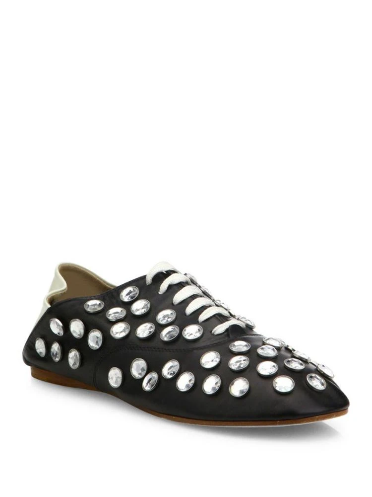 商品Acne Studios|Mika Crystal-Studded Leather Babouche Mules,价格¥2698,第1张图片