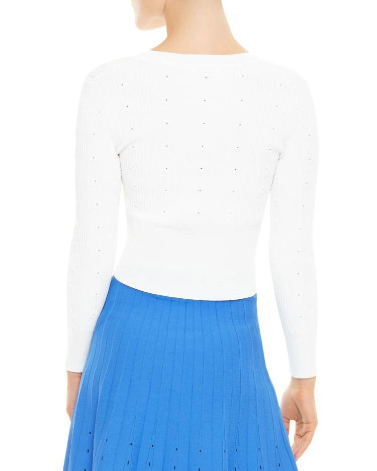 商品Sandro|Nao Eyelet Detail Ribbed Cardigan,价格¥1045,第2张图片详细描述