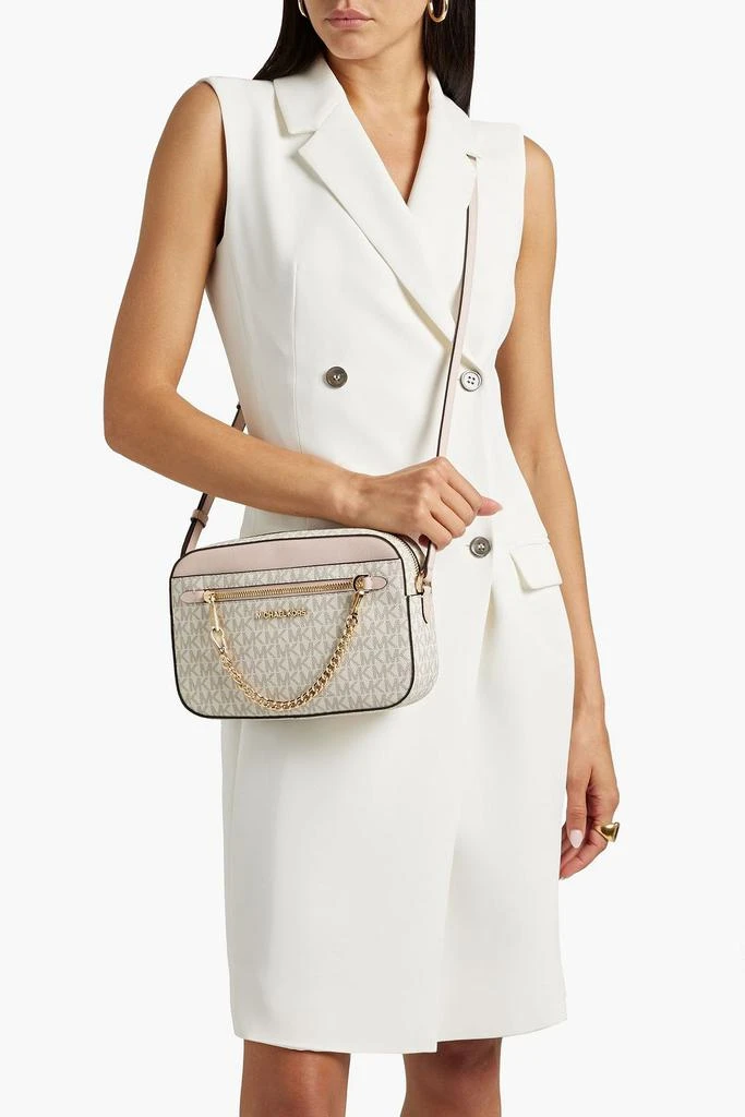 商品Michael Kors|Faux leather-trimmed logo-print coated-canvas shoulder bag,价格¥1427,第2张图片详细描述