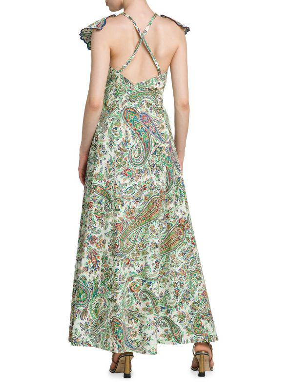 【ETRO】プリントコットン＆シルクマキシドレス 58603e74-9957-3d7a-b6c4-