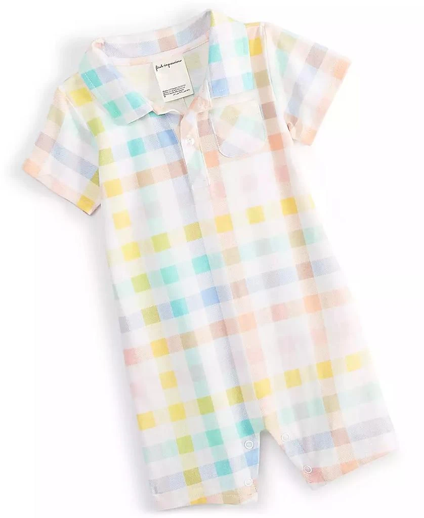 商品First Impressions|Baby Boys Vacation Plaid Sunsuit, Created for Macy's,价格¥57,第1张图片