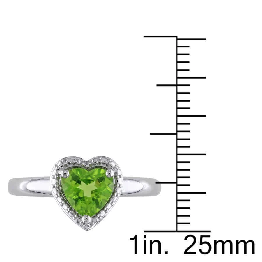 商品Amour|1 1/3 CT TGW Peridot Heart Ring in Sterling Silver,价格¥379,第3张图片详细描述
