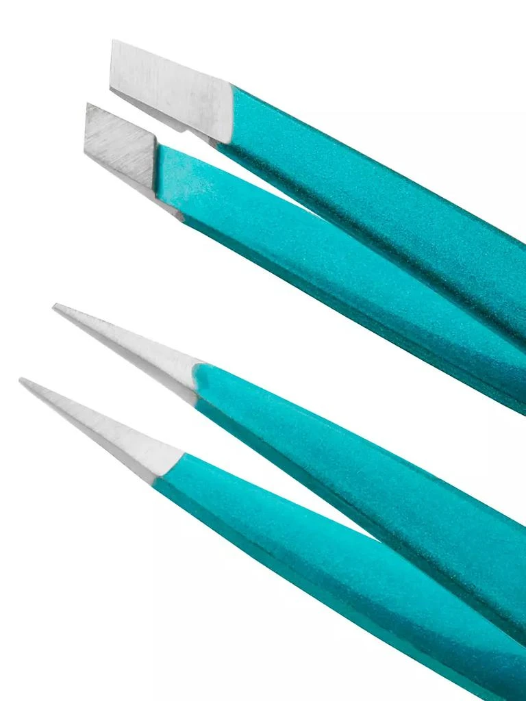 商品Tweezerman|Majestic Turquoise 2-Pice Micro Mini Slant & Point Tweezers Set,价格¥120,第3张图片详细描述