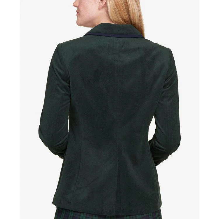 商品Tommy Hilfiger|Colorblocked-Trim Velvet Blazer, Created for Macy's,价格¥321,第5张图片详细描述