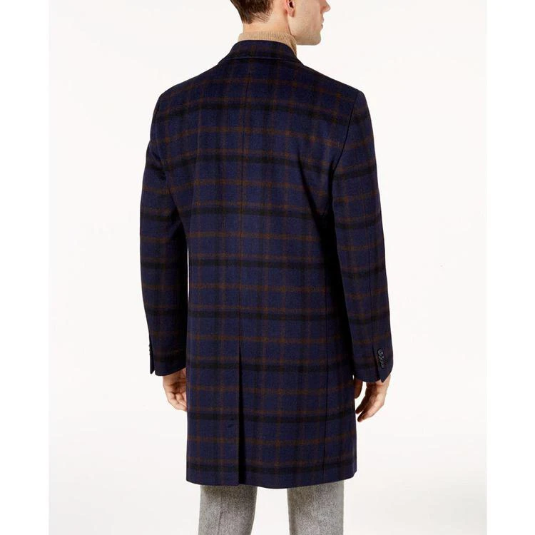 商品Tommy Hilfiger|Men's Barnes Modern-Fit Blue Plaid Overcoat,价格¥916,第2张图片详细描述