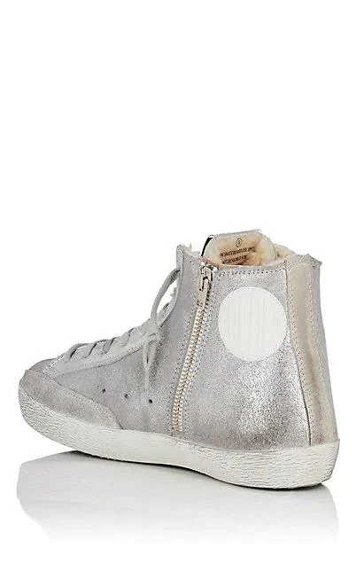 商品Golden Goose|Women's Francy Metallic Leather & Shearling Sneakers,价格¥3042,第3张图片详细描述